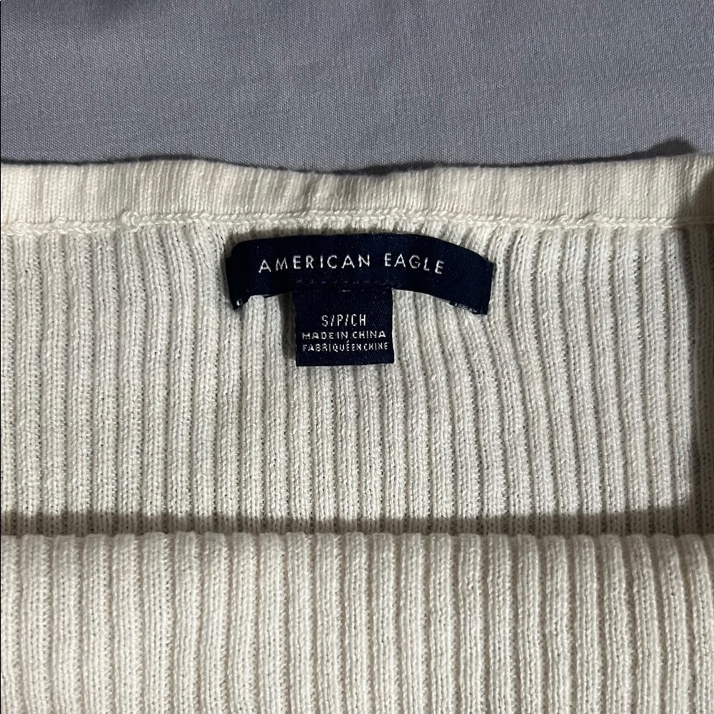 Off-White Ribbed Knit tube Top - Picture 2 of 3